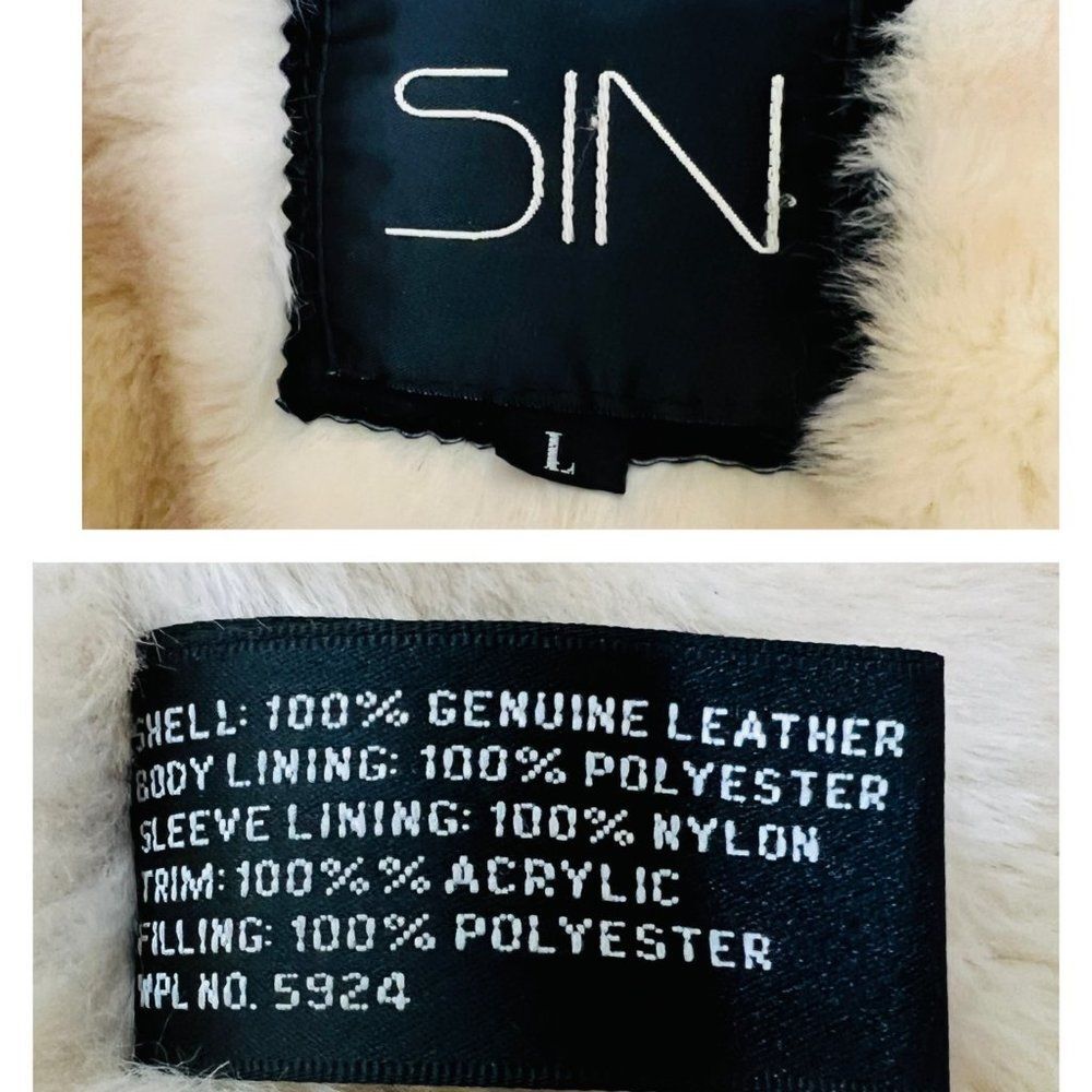 Vintage Sin by Morgan Cooper Black Suede Faux Fur Hooded Trench Coat Jacket L - Picture 13 of 16